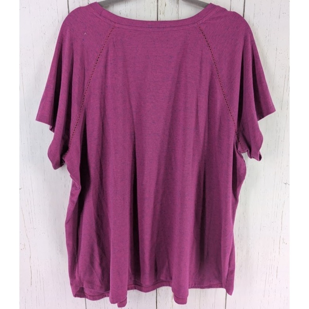 St Johns Bay Active Size 2X Pink V Neck Short Sleeve Womens Top - Picture 7 of 7